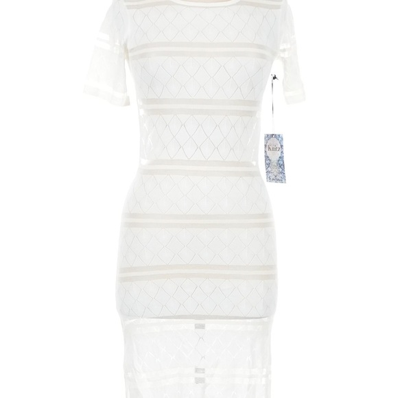Knitz For Love & Lemons Joni White Dress M Boutique NWT New Cut Outs 2026 SALE - Picture 2 of 9